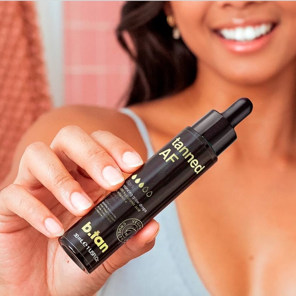 Tanned AF | b.tan | Darkest Bronzing Glow Drops | Vegan Springtime Face Summer 3